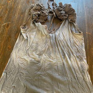Elizabeth and James Ruffle Sleeve Tank Top, Size Large
